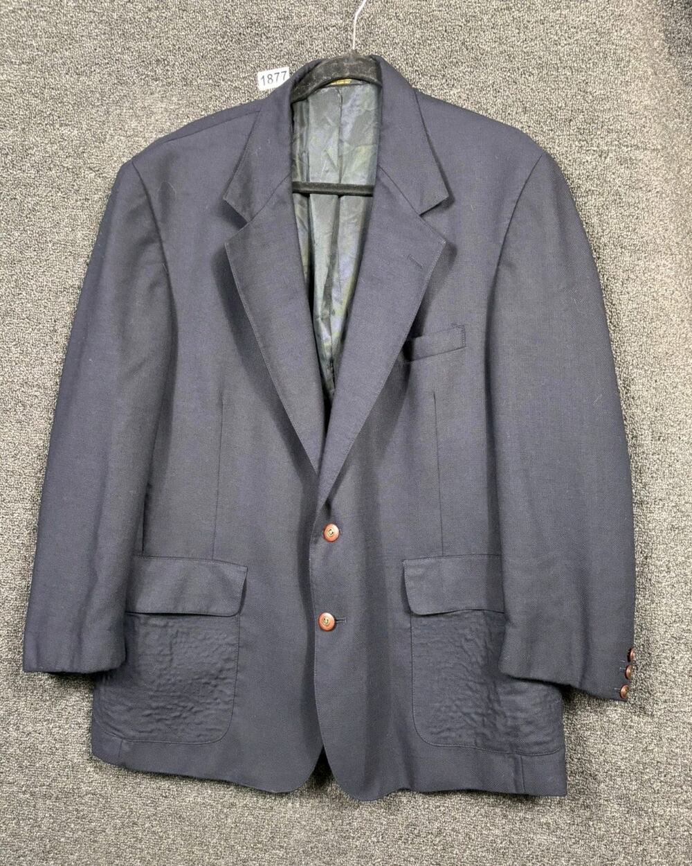 Orvis Wool Tweed Blazer Sport Coat Men's Size 46R Navy 2 Buttons Closure